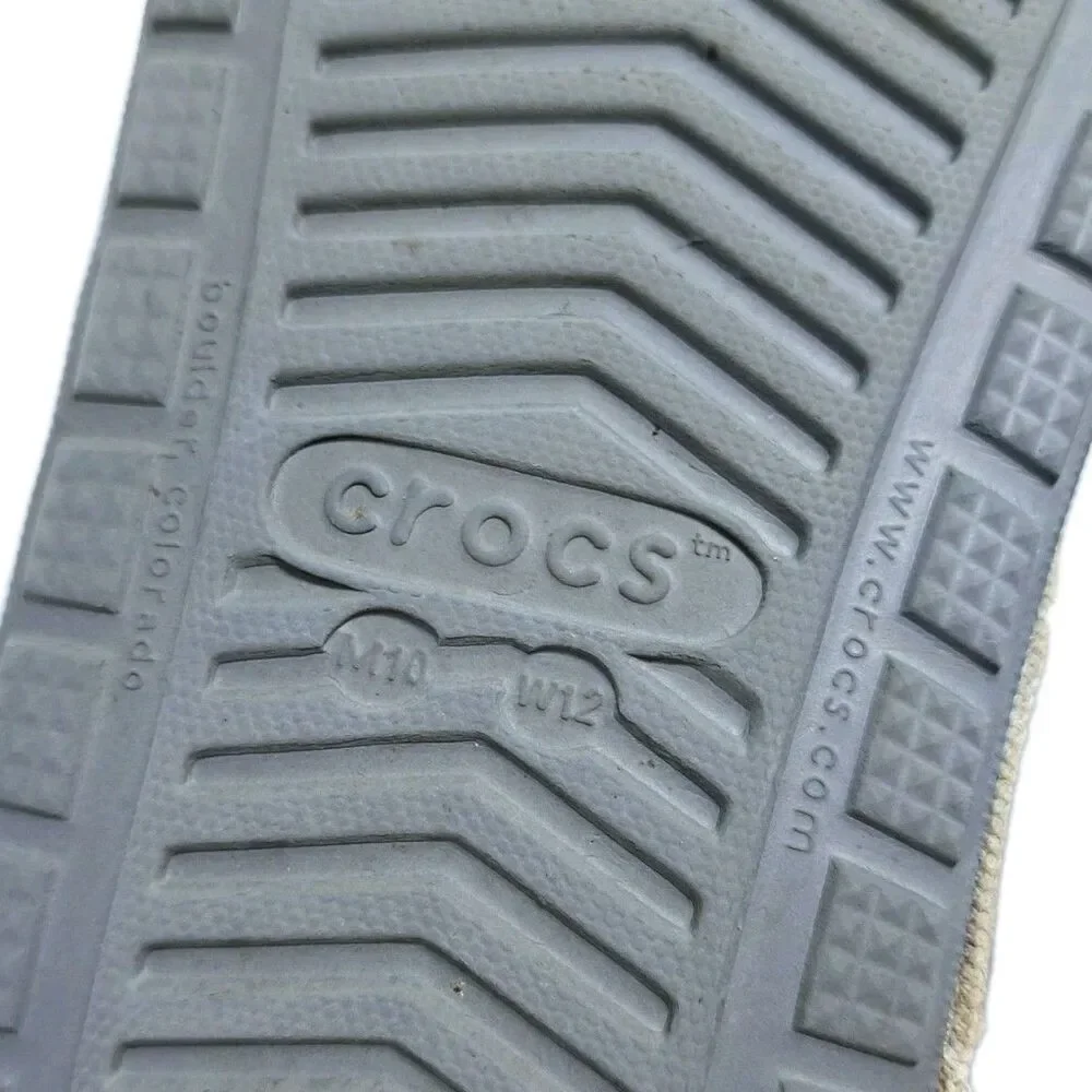 Crocs Santa Cruz Mens Size 10 Gray Distressed Casual Sandals Flip Flops